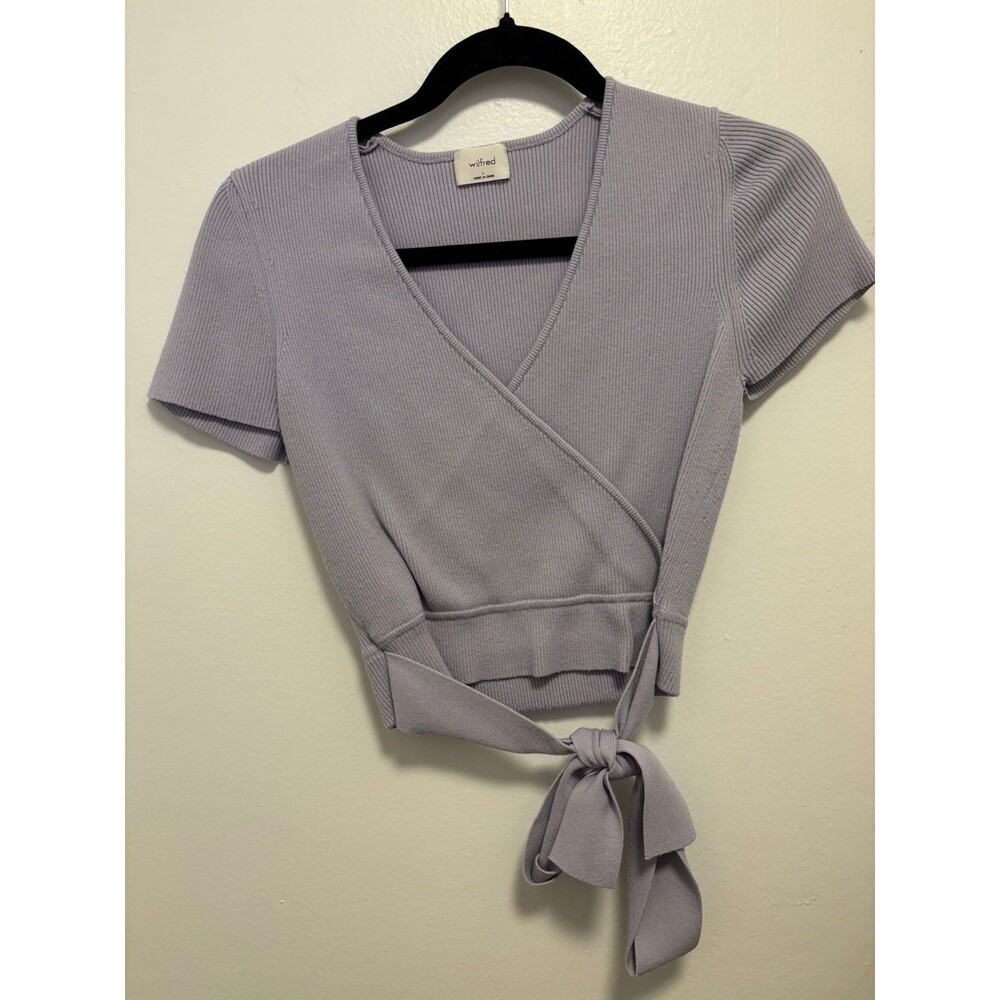 Like New Aritzia Wilfred All Tied Up Sweater in lilac size L - Picture 2 of 4